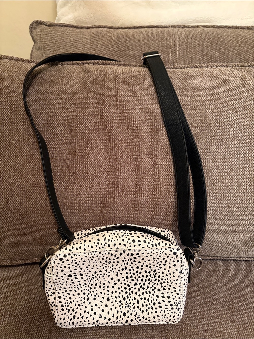 Dalmatian Print Black & White Crossbody Bag